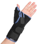Left hand wearing Carpal Tunnel Wrist Brace With Thumb Stabilizer For Night Support And All Day Comfort, Medium size