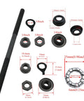 Must Have Bike Hub Kit For Road And Mountain Bikes With Three Eighths Inch Cup Axle And One Hundred Eighty Millimeter Length Includes One Quarter Inch Silver Ball Bearing Retainer And Twenty Six TPI Conical Lock Nut Washer Set For Easy Install parts displayed