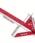 Sick Aluminum Alloy Woodworking Square For Dead Center Layout And 45 90 Degree Angle Measuring Tool With Sharp Scribe Ruler In Bold Red Metric Workshop Finish, detailed size markings.