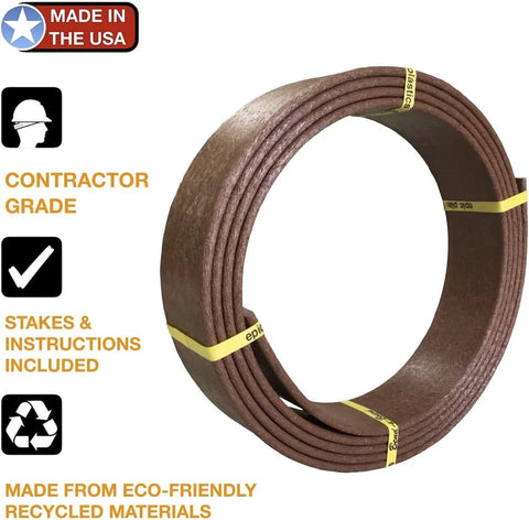 Coiled Black 16 Foot Landscape Edging Kit With Garden Planter And Path Border Bender Board Edge For Beds And Walkways Built Tough Heavy Duty Pro Grade Terrace Board 3.3 Inches High UV Resistant Includes Four Stakes.