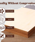 Basswood sheets 12x8 in, 1/10 in thick, 12-pack, unfinished for laser cutting; front view of stacked sheets