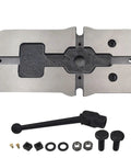 Heavy Duty Angle Fixed Flat Jaw Pliers 3 X 2.95 Inch Built From Solid Cast Iron, mounted metal plate with hardware.