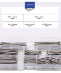 304 Stainless Steel Cotter Pin Clip Assortment Kit 340 Pieces In Six Sizes For Auto Repairs Trucks Lawn Mowers Mechanics Pro Grade Quick Install Fasteners, storage case open