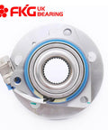 Front view of Front Hub Assembly Set of 2 for Impala Allure Aurora Bonneville LeSabre Century Seville 5-Lug with ABS 513121 12429204