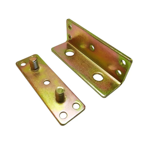 Thickened Bed Hinge Invisible Corner Bracket with pre drilled holes for bed frames, heavy duty steel, load bearing support, hidden hardware