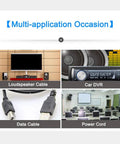 Image shows multi-application uses for 12 Pack RFI EMI Noise Suppressor Cable Clips With Clip On Ferrite Ring Core Filters For 5mm Cables Black