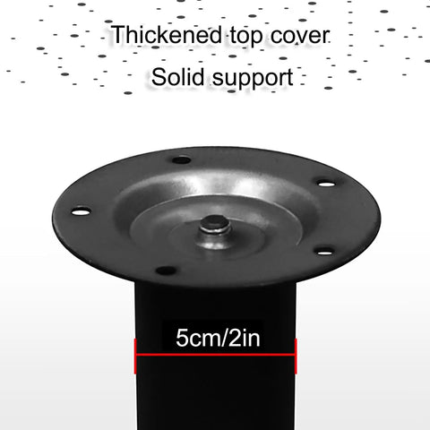 Thickened steel top cover of Four Pack Heavy Duty Metal Furniture Legs With Swivel Casters, solid support design for desks and cabinets.