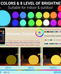 16 Inch Rechargeable LED Globe Light With Remote, 16 RGB Color Changing Orbs, waterproof outdoor ambiance lighting features