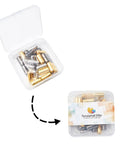 30 Sets No Tie Shoelace Buckle Clasps For Sneakers And Boots Elastic Lace Tips In Gunmetal Gold And Platinum Quick Lock Lacing For 15 Pairs No Fuss Fit For Hiking Shoes Craft Projects Jewelry Making And Gear Repair, in plastic case