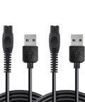 USB Charging Cable Replacement For Cordless Power Flosser 3000 Sonicare Compatible, 4 Foot USB Lead, 2 Pack, front view