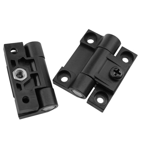 Adjustable Torque Plastic Hinge Pair 43mm x 36mm Black With 4 Countersunk Holes Includes Mounting Screws E6-10-301-20 Series