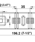 Diagram of Extra Heavy Duty Concealed Safety Hasp With Flexible Link And Hardened Staple, Six And One Quarter Inch, Zinc Plated