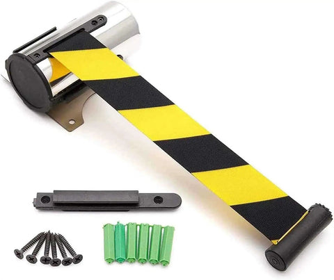 Straightforward Wall Mount Safety Barrier With Smooth Retractable Queue Rope Tough Crowd Control Bar For Bank Airport Event Space Saver That Keeps Lines Rolling Without Hogging Floor Space