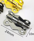 20 Pack Small Cabinet Door Hinges For Furniture Upgrade Heavy Duty Drawer Mounting Braces in chrome finish showing 24mm size