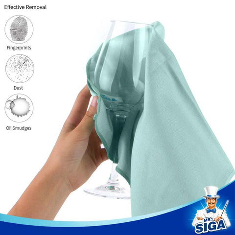 Glass Cleaning Microfiber Cloths 12 Pack 35x40 Cm Lint Free Gentle wiping glassware