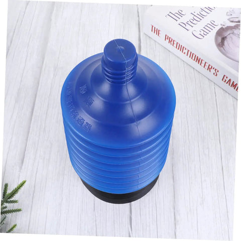 Heavy Duty Accordion Toilet Plunger For Bathroom Use High Pressure Blue Pvc Bellows Tool with a compact design for clogs.