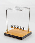 Hands On Newton Collision Ball Pendulum Lab Kit For Momentum And Kinetic Energy Conservation, metal balls on wood base