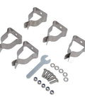 Ultimate 5 Piece Window Well Cover Hardware Kit Featuring Heavy Duty Spring Clamps And Zinc Plated Cold Rolled Steel For Super Secure Corrugated Metal And Plastic Well Covers With Wrench Included, 5 clamps and fasteners