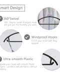 Heavy Duty Black Plastic Hangers Pack Of 50 With Rounded Shoulders That Prevent Bumps, Space Saving Hangers For Coats, Sweaters, Jackets And Pants, Rose Gold Hooks, Built In Accessory Bar For Ties And Scarves, Patent Design - closeup on hooks and bar