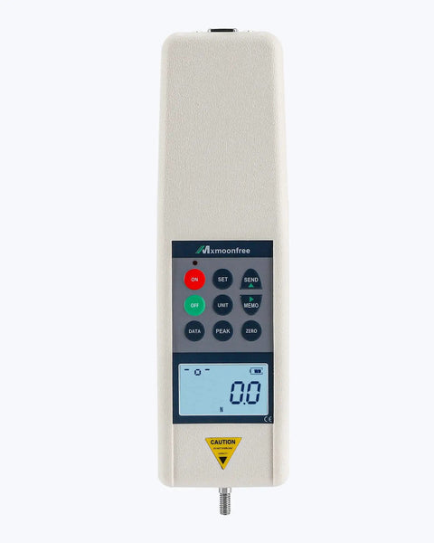 500N Digital Force Gauge Push Pull Meter With USB Output Real Time Data Streaming 999 Peak Data Storage Free Software For Easy Stats And Analysis High Precision Load Tester For Lab And Workshop Field Ready Gear, front view
