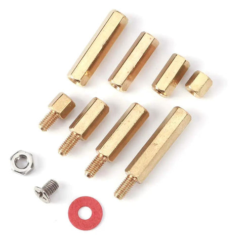 Brass Standoffs And Hardware Kit For Electronics Projects 140Pcs Including Screws Washers Nuts Spacers And Hex Spacer Columns In Multiple Sizes For Circuit Boards Computers And DIY PC Builds brass hex standoffs and screws