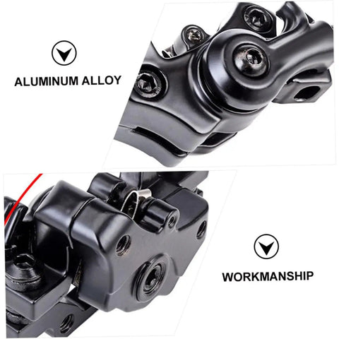 Heavy Duty Aluminum Alloy Disc Brake Caliper Pair with Badass Stopping Power, matte black close-up view, showcasing craftsmanship.