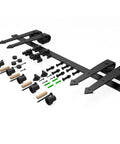 Heavy Duty Bypass Sliding Barn Door Hardware Kit For Double Doors With Single Track Carbon Steel Black Powder Coated