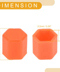 20 Pcs Wheel Lug Nut Dust Cap Covers, Fluorescent Orange Silicone Nut Protection Caps For Rims And Tire Screws, Plug And Play Install, Durable, Corrosion Resistant, 2.2x15x20mm dimensions shown