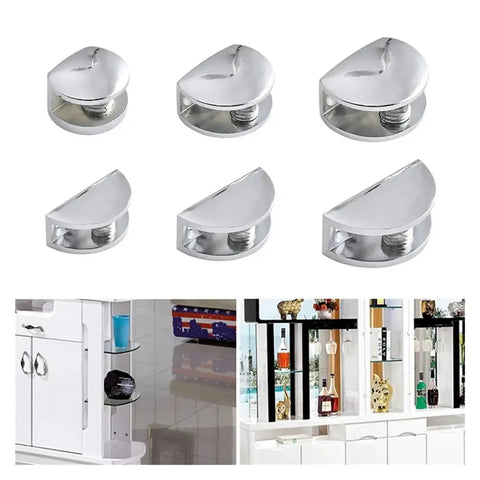 Heavy Duty Cabinet Shelf Clips 10 Piece Panel Bracket Holder Zinc Alloy Glass Clamp For Shelves And Doors Durable Non Slip Hinge Accessory