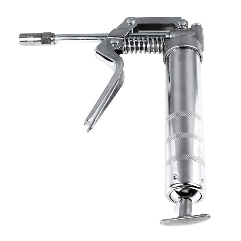 Heavy Duty 120CC Grease Gun With Chrome Plated Metal Body, handheld lubrication tool for industrial machinery maintenance