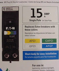 15 Amp Single Pole All In One Breaker Module for Residential Electrical Panels, quick install shown in original packaging
