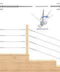 30 Pairs One Eighth Inch Cable Railing Hardware Kit with Swage Toggle Turnbuckle for Wood Posts, T316 Stainless Steel Deck System