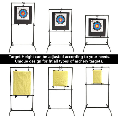 Adjustable Archery Target Stand For Bag Targets And Foam Blocks With Four Hanging Points