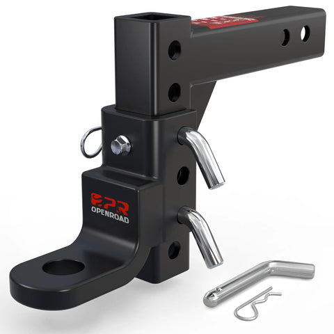 Adjustable Trailer Hitch Ball Mount For 2-Inch Receiver, 7500 Lbs Capacity, 9.5 Inch Drop And 8.25 Inch Rise, Heavy Duty Tow Hitch