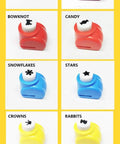 10 Piece Hole Punch Craft Set With Colorful Scrapbooking Shapes Including Snowflakes Hearts Crowns Four Leaf Clover Stars Candy Rabbits Tulips