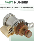 Chrysler Pacifica Dodge Avenger Journey Grand Caravan ProMaster 1500 2500 3500 62TE Transmission Torque Converter Clutch Solenoid Plug And Play Replacement 2007-2021 926-378 5169313AA metal solenoid