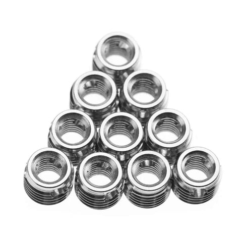 10 Piece Stainless Steel Self Tapping Thread Insert Repair Kit With Nine Styles For Auto Rail Vehicle Shipbuilding Construction Machinery Inner M5x0.8 Outer M8x1.0 Length 7mm, stacked inserts