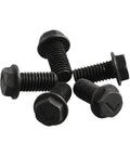 Premium Left Hand Thread Hex Flange M8 X 18mm Saw Blade Screws For Cutting Machines High Strength Carbon Steel Black Finish, 5-Pack.