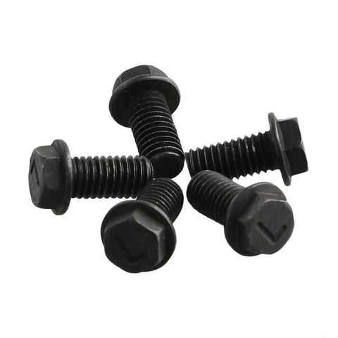 Premium Left Hand Thread Hex Flange M8 X 18mm Saw Blade Screws For Cutting Machines High Strength Carbon Steel Black Finish, 5-Pack.