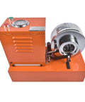Heavy Duty Electric Hydraulic Hose Crimper 110V Portable Pipe Press Machine With Eight Quick Change Dies, side view showing details.