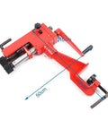 Red 7 Inch Sheet Metal Bead Roller Kit with 6 dies, 22 gauge rotary forming tool, shown with 115cm arm, 57cm base for metal shops