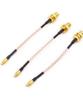 3-Pack MMCX To SMA Female Antenna Extension Cable 95mm Low Loss for FPV Racing Drones and Quadcopters, gold-plated connectors