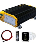 Heavy Duty 1100 Watt Car Power Inverter Converts 12 Volt Dc To 110 Volt Ac With Dual Outlets Wired Remote And Plug And Play Wiring Harness For Rv Truck Tailgate Use components including cables and fuse.