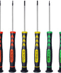 Six Piece Magnetic Screwdriver Set With Non Slip Handles In Flathead And Phillips Bits Pro Grade Electronics Repair Kit