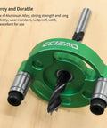 Close-up of No Fuss Self Centering Doweling Jig Kit Boasting Anodized Aluminum Body and Heavy Duty High Speed Steel Bushings.