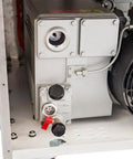 Close-up view of Built Tough Chamber Vacuum Sealer With Dual 19 5 Inch Bars And One 37 Inch Rail showing control panel and motor.