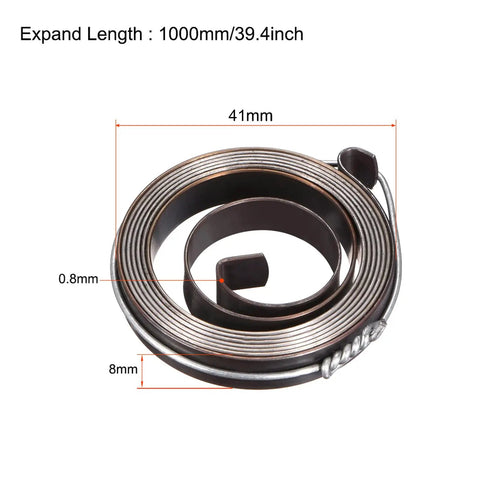 Heavy Duty Drill Press Return Spring With Slick Quill Feed Return Action Hook End Design Easy Install Coil Assembly, 1000mm long, 41mm diameter.