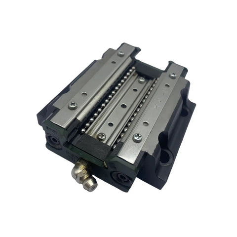 Top Shelf Premium Steel Linear Motion Guide Rail Slider Block Kit For Tight CNC And 3D Printer Rigs close-up view showcasing precise steel block and rail.