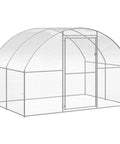 Spacious Outdoor Chicken Coop With Galvanized Steel Frame, UV Resistant Roof, Heavy Duty And Secure Hen House For Backyard Poultry, 118x118x79 Inches