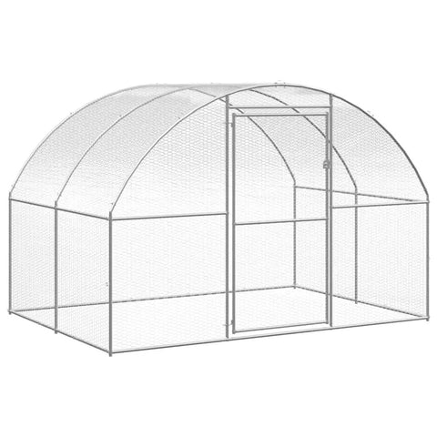 Spacious Outdoor Chicken Coop With Galvanized Steel Frame, UV Resistant Roof, Heavy Duty And Secure Hen House For Backyard Poultry, 118x118x79 Inches